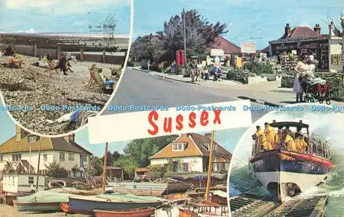 R581969 Sussex Bracklesham Beach Itchenor C G Williams Plastichrome Multi View 1