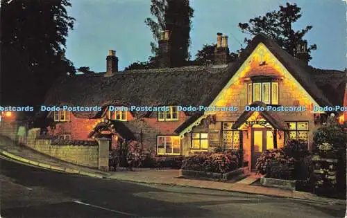 R579842 I W at Night Shanklin The Crab Inn The Old Village W J Nigh Jarrold