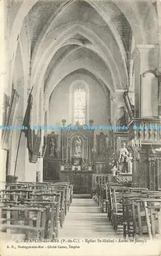 R585884 Etaples sur Mer Eglise St Michel Autel St Joseph A D Cliche Caron