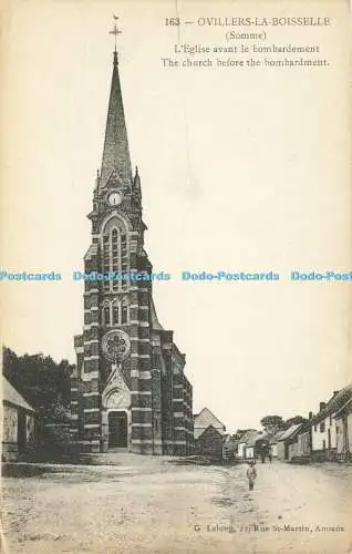 R585894 Ovillers la Boisselle Somme Die Kirche vor der Bombardierung G Lelong C