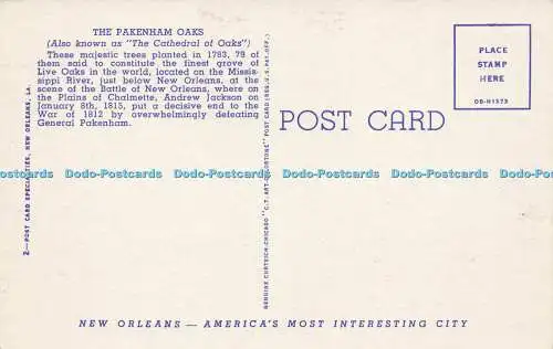 R584257 La New Orleans The Pakenham Oaks Post Card Specialties C T Art Colortone