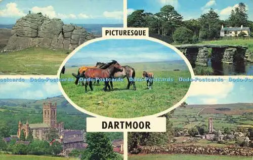 R582056 Malerische Dartmoor Haytor Rocks Clapper Bridge Dartmoor Ponys Foto P