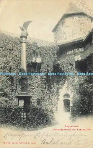 R585971 Rapperswil Polendenkmal im Schlosshot Photoglob 1902