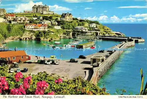 R579950 Cornwall Newquay The Harbour and Towan Head John Hinde F R P S 1973