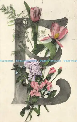 R585994 Buchstabe E und Blumen M und S 1906