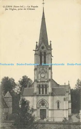 R586049 Cleres La Facade de l Eglise Prise du Chateau B und G