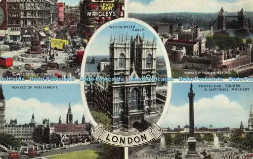 R584387 London Houses of Parliament Piccadilly Circus Westminster Abbey E T W De