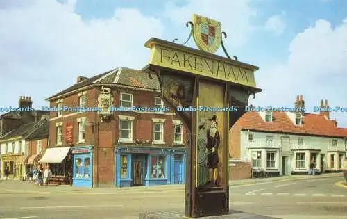 R580046 Norfolk Fakenham Norwich Street The Town Sign Paper Klip and R W Newman