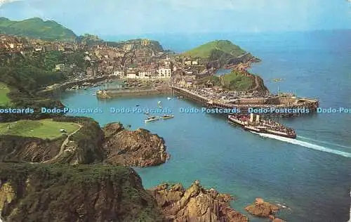 R582183 Ilfracombe Harbour from Hillsborough Plastichrome H A Summers A I B P