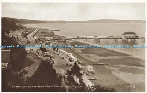 R584459 I o W Shanklin Pier and Bay aus der Rylstone Valentine Photo Brown Serie