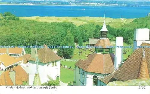 R584467 Caldey Abbey mit Blick auf Tenby Archway Werbung 1985