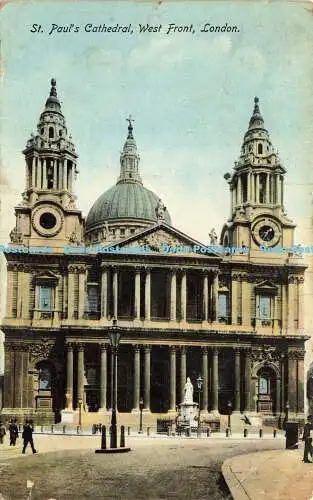 R586183 London St Paul Cathedral West Front 1918