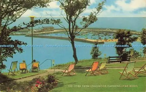R582276 Lyme Regis The Cobb from Longmoor Gardens J Salmon Cameracolour 1977