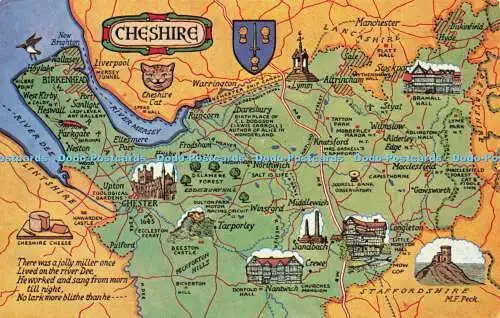 R582283 Cheshire Map J Salmon Watercolour M F Peck 1989