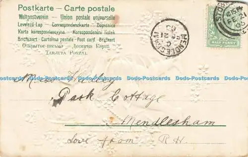 R586364 Engel am Buchstaben N Postkarte 1905