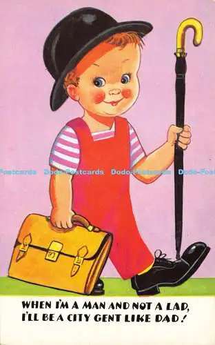 R586409 Wenn ich ein Mann und kein Junge bin, werde ich ein Stadtgent wie Papa