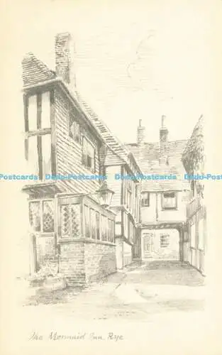 R586453 Rye The Mermaid Inn S and E Norman Bleistiftskizze Postkarte