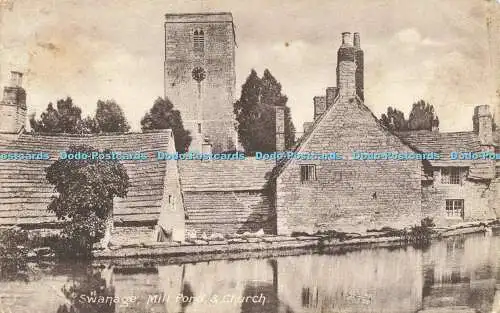 R586586 Schwanenmühle Teich und Kirche F Frith Nr 52888