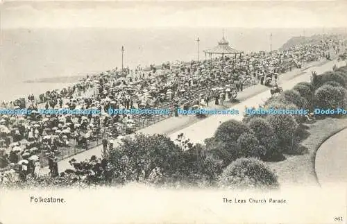 R586662 Folkestone The Leas Church Parade J Davis Victoria Serie