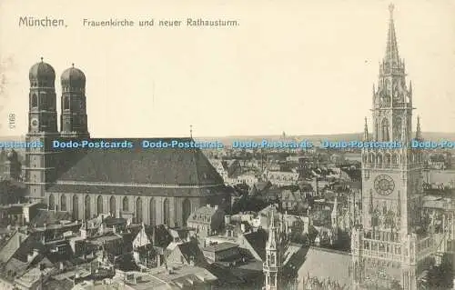 R586681 München Frauenkirche und neuer Rathausturm Wilhelm und Hoffmann