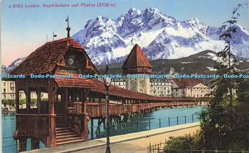 R586684 Luzern Kapellbrücke und Pilatus Photoglob