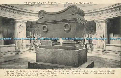 R586686 La Crypte Sarcophage de Napoleon I er Le Dome des Invalides Neurdein et