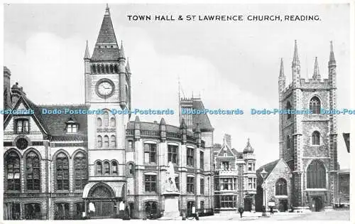 R586714 Reading Town Hall and St Lawrence Church E T W Dennis