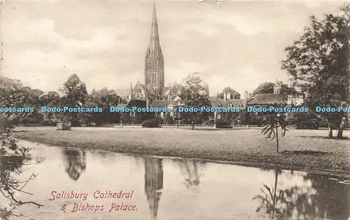 R586754 Salisbury Cathedral and Bishops Palace F Frith No 56362 1908