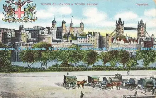 R587459 Tower of London und Tower Bridge D und D 1905