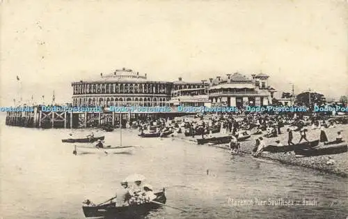 R587640 Clarence Pier Southsea u Beach Arthur T Bull 1908