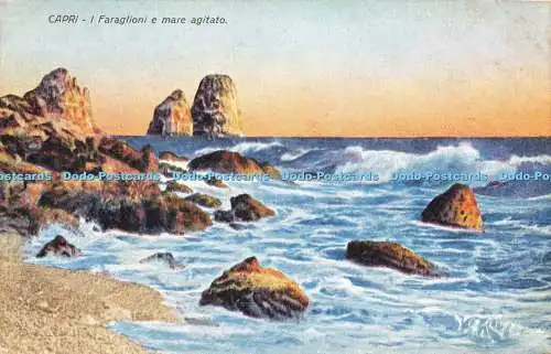 R587643 Capri I Faraglioni e mare agitato Ditta R Zedda di V Carcavallo