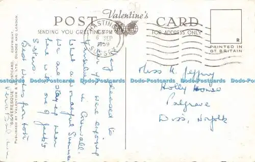 R587883 Hastings Castle G 8932 D Silveresque Postkarte Valentinstag 1959