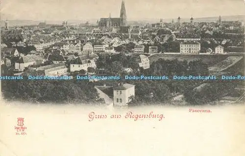 R587901 Gruss aus Regensburg Panorama E R W Nr 1571