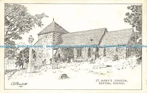 R588332 St Marys Church Bepton Sussex 1961 C E Bartlet