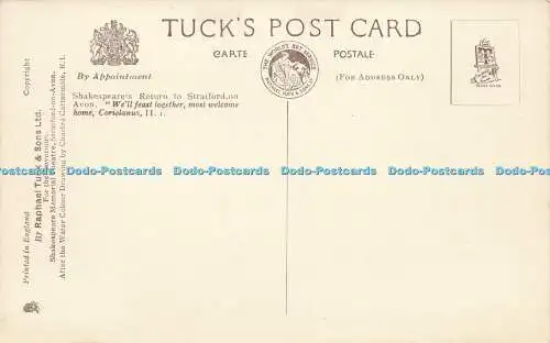 R588433 Shakespeares Rückkehr nach Stratford am Avon Tuck Shakespeare Memorial Theat