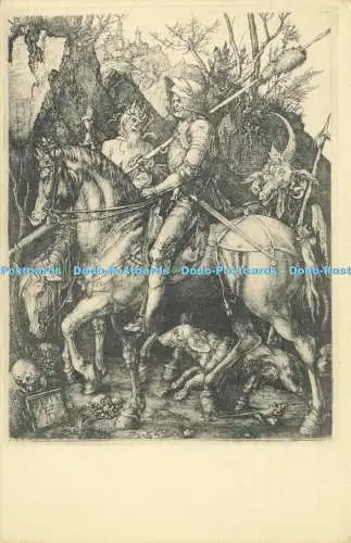 R590444 M Der Ritter trotz Tod und Teufel J K Albrecht Dürer Serie Nr 344