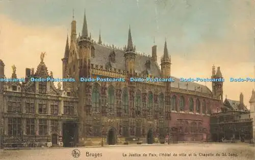 R592327 Nels Bruges La Justice de Paix lHotel de ville et la Chapelle du St Sang