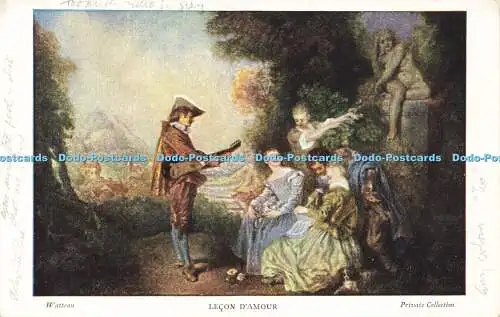 R588606 Watteau Lecon dAmour Private Collection Medici Society Hale Cushman und