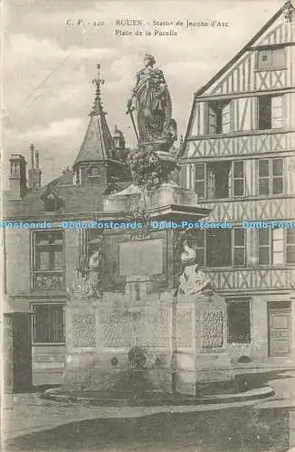 R590558 Rouen Statue de Jeanne d Arc Place de la Pucelle Imprimeries Reunies de