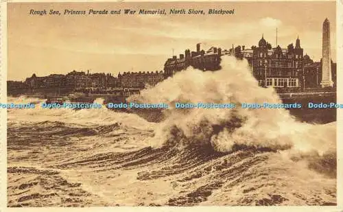 R592433 Rough Sea Princess Parade and War Memorial North Shore Blackpool