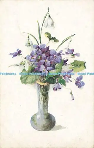 R590590 blaue Blumen in Vase A Vivian Mansell Nr 1023