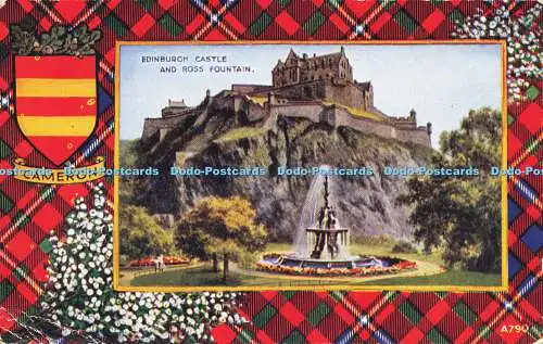 R592443 Cameron Edinburgh Castle and Ross Fountain A790 Art Colour Valentines