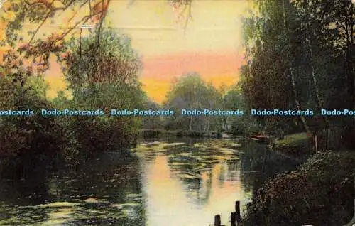 R594621 Abendfluss Postkarte