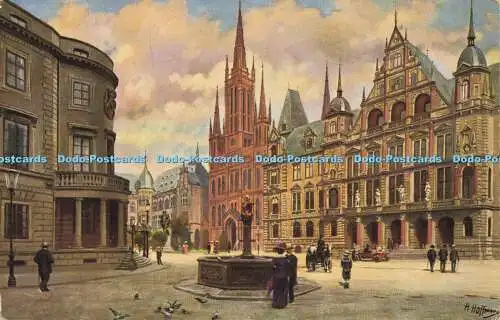 R592463 Der Schlossplatz zu Wiesbaden mit Schloss Kirche und Rathaus Edm von Kon