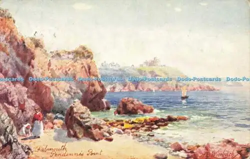 R594642 Falmouth Pendennis Point Tuck Oilette Postkarte 7072 H B Wimbush 1908