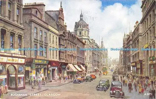 R592555 Buchanan Street Glasgow A971 Art Colour G W Blow Valentines 1950