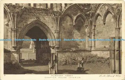 R588869 Furness Abbey Chapter House Interior 3 H M Office of Works John Swain