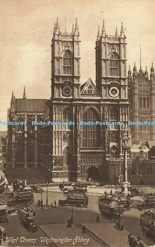 R590779 Westminster Abbey West Towers Valentine Gravure Serie 1944