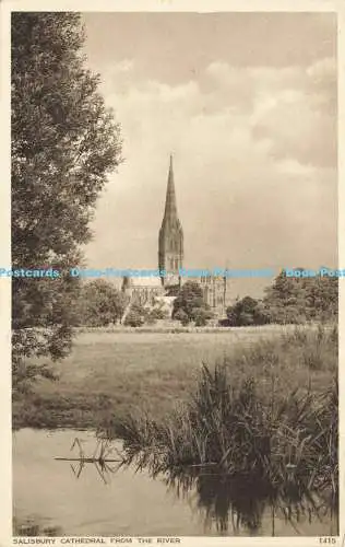 R590782 Salisbury Cathedral from the River Photo Precision English Series