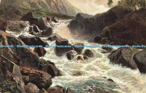 R594860 Norwegen Wasserfall bei Odde Tuck Oilette Wide Wide World Series Ser III P